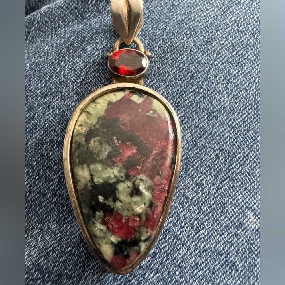 Ruby in zoisite pendant